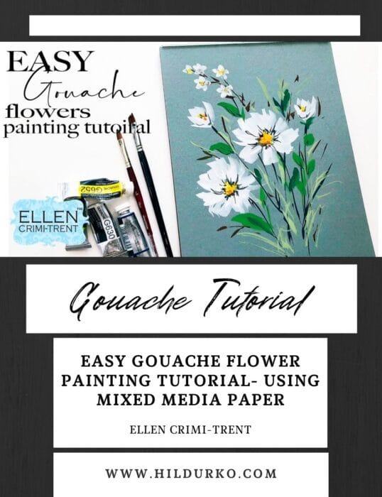 EASY gouache Flower Painting Tutorial #1624