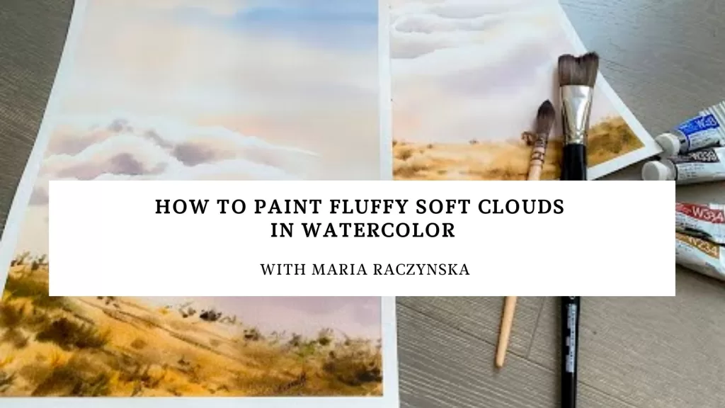 How to paint fluffy soft clouds in watercolor #1626