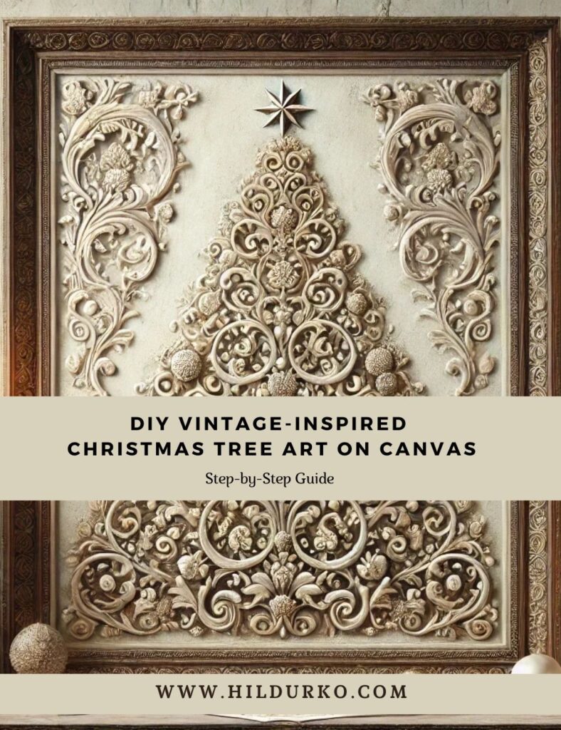 DIY Vintage-Inspired Christmas Tree Art on Canvas