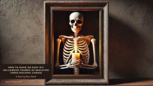 How to Make an Easy DIY Halloween Framed 3D Skeleton Torso Holding Candle