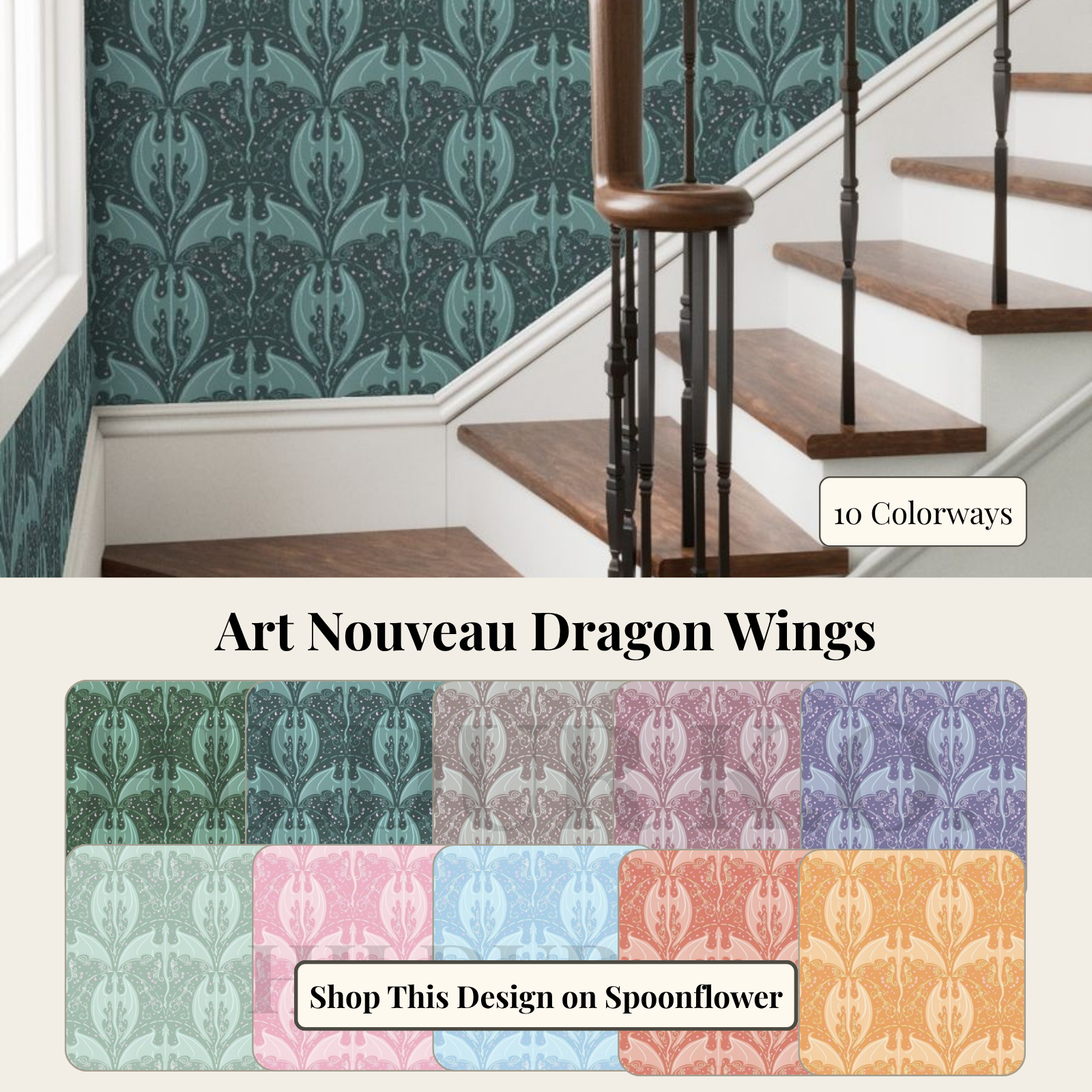Art Nouveau Dragon Wings By HildurKO