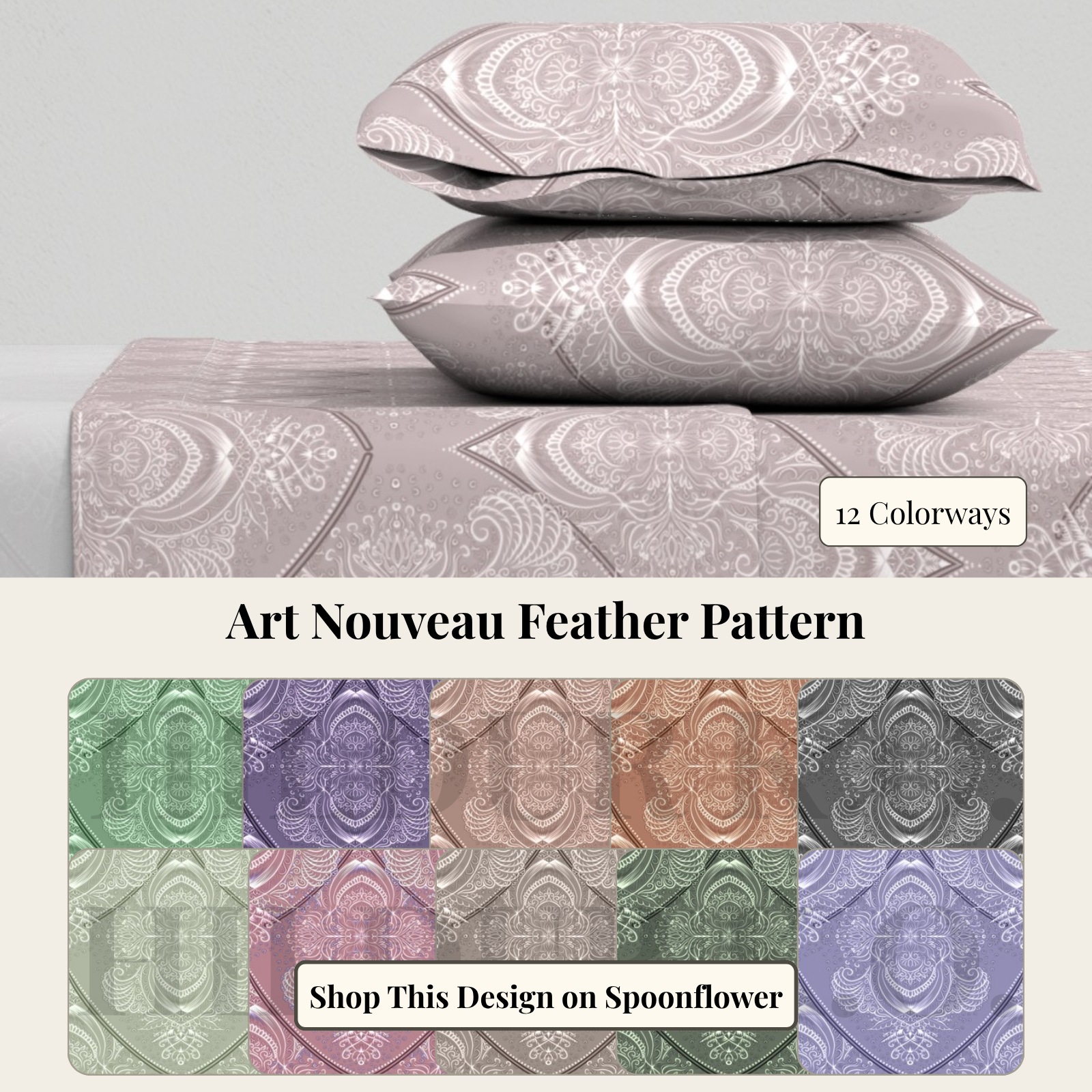 Art Nouveau Feather Pattern by HildurKO