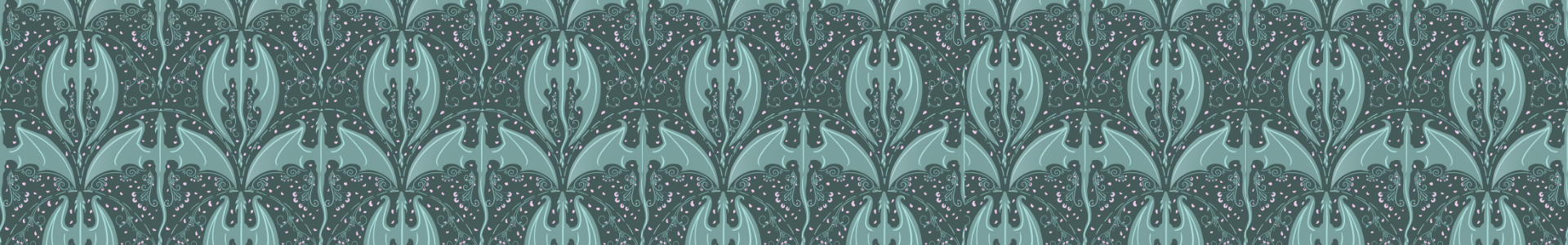 Fabric in Art Nouveau Dragon Wings by Hildurko